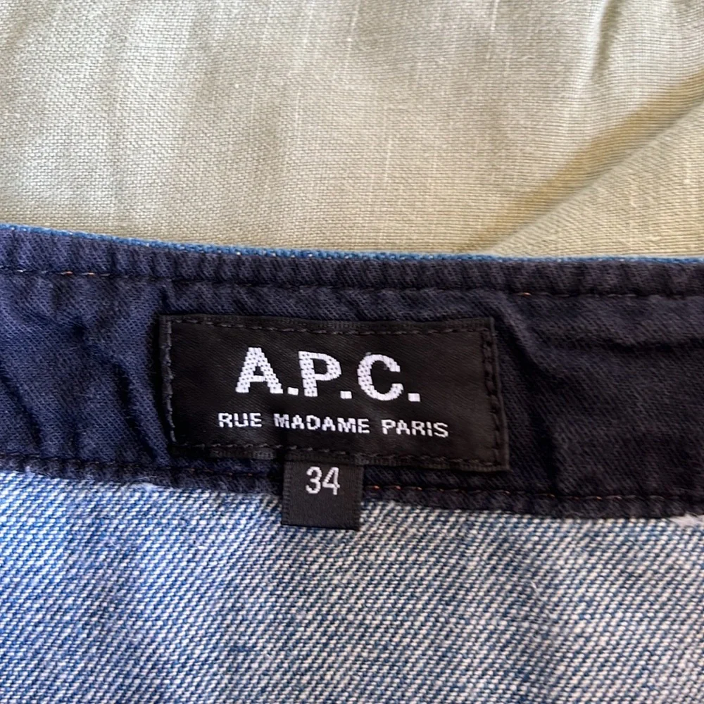 A.P.C. Blue Denim Button-Front Mini Skirt